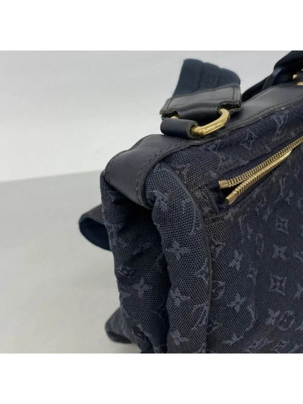 Louis Vuitton Briefcase Monogram Mini Denise Blue 2-Way